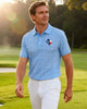 Alohadaddy® Men's Basic Geometric Line Short-Sleeve Polo Shirt