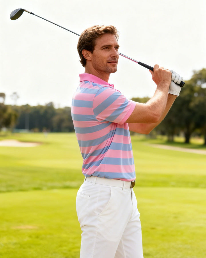 Alohadaddy® Basic Collection Casual Check Geometric Short-Sleeve Men&