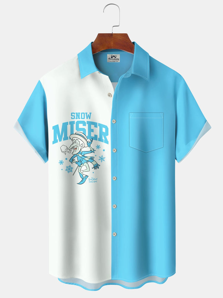 Alohadaddy Retro Cartoon Holiday Christmas 60s Bowling Shirt