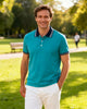 Alohadaddy® Men's Basic Solid Color Striped Short-Sleeve Polo Shirt