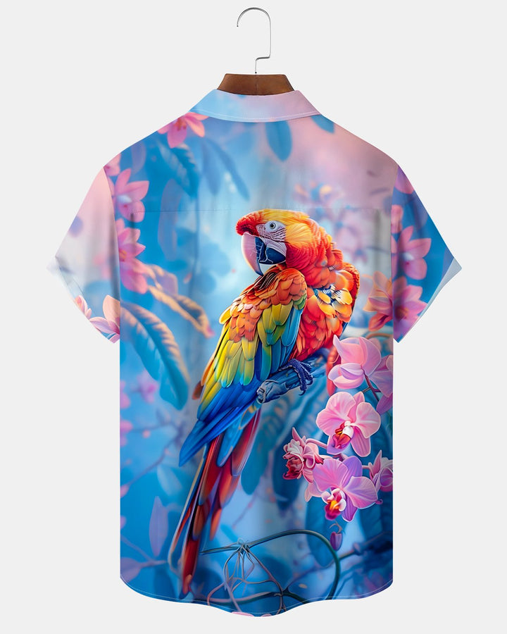 Alohadaddy® Hawaiian Tropical Flower Parrot Men&