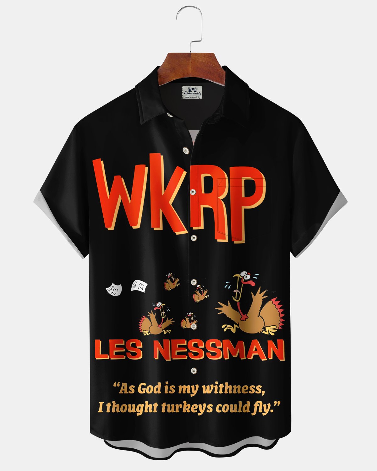 Alohadaddy® Retro Holiday Thanksgiving Turkey Short-Sleeve Shirt