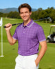 Alohadaddy® Basic Geometric Check Men's Short-Sleeve Polo Shirt