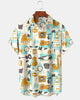 Alohadaddy® Retro Musical Guitar and Piano Note Short-Sleeve Shirt