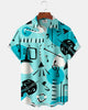 Alohadaddy® Retro Music Atom Pattern Piano Short-Sleeve Shirt