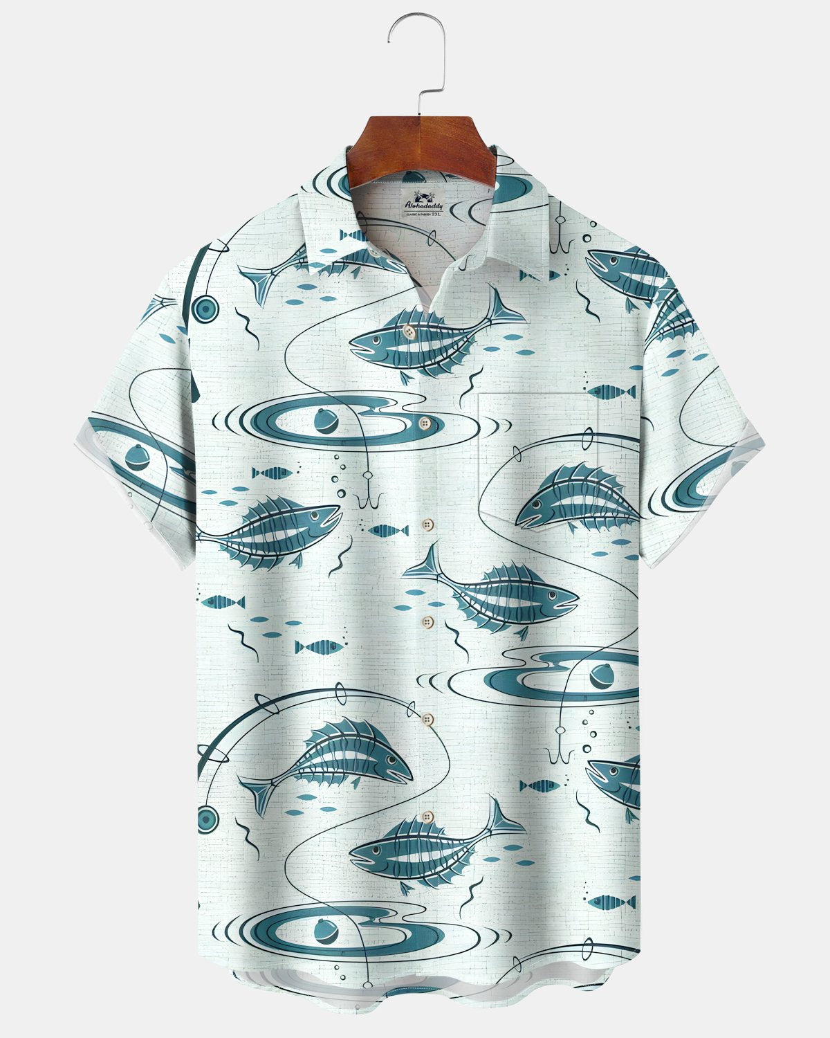 Alohadaddy® Hawaiian Retro Fishing Atomic Geometric Short-Sleeve Shirt