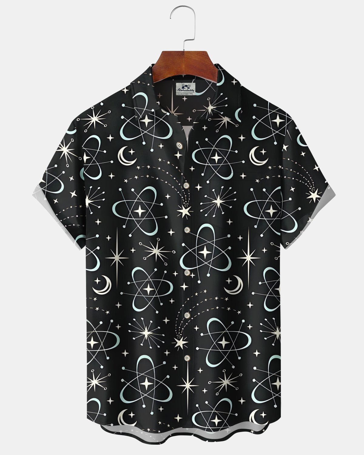 Alohadaddy® Retro Atomic Geometric Medieval Modern Men's Short-Sleeve Shirt