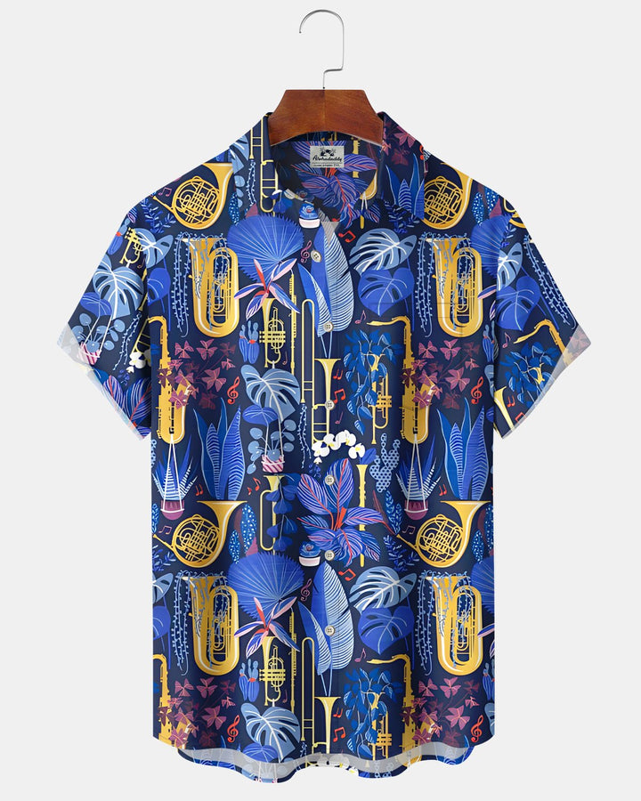 Alohadaddy® Hawaiian Tropical Floral Music Saxophone Men&