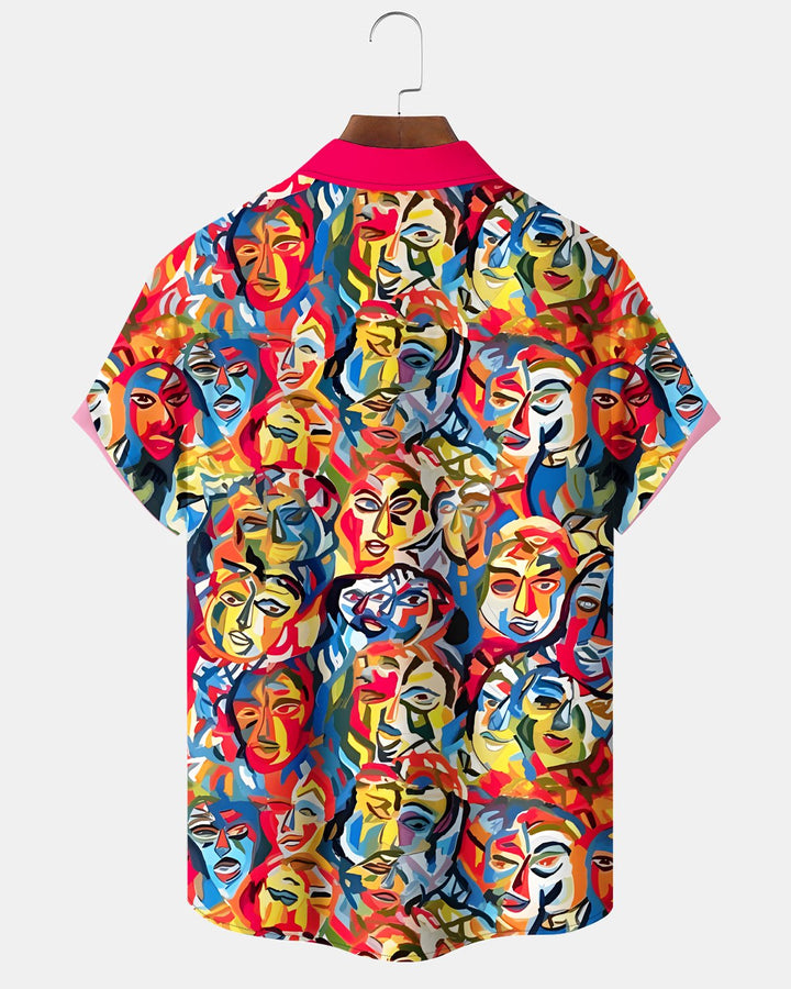 Alohadaddy® Retro Abstract Portrait Picasso Color Block Men&