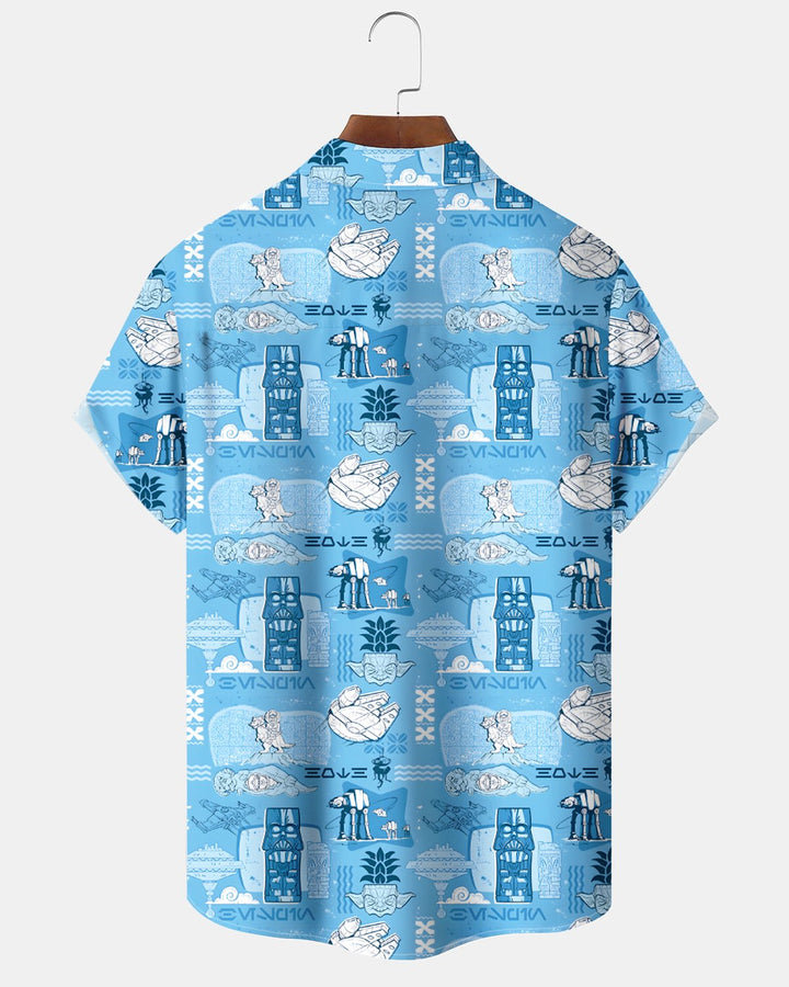 Alohadaddy® Hawaiian Tiki Movie Spaceship Short-Sleeve Shirt