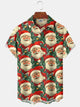 Alohadaddy 60s Vintage Christmas Holiday Santa Pine Tree Holiday Shirt
