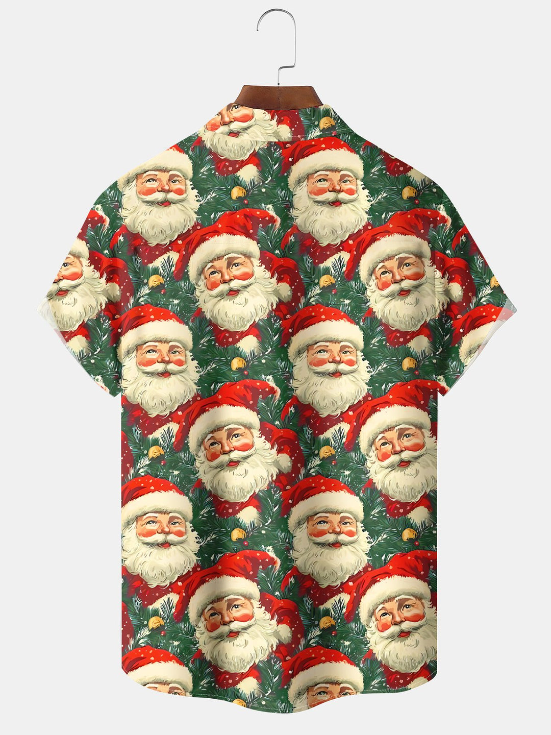 Alohadaddy 60s Vintage Christmas Holiday Santa Pine Tree Holiday Shirt