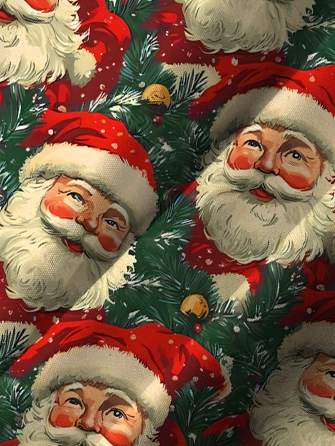 Alohadaddy 60s Vintage Christmas Holiday Santa Pine Tree Holiday Shirt