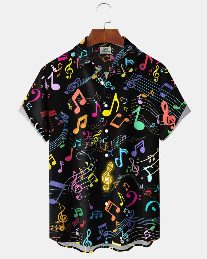 Alohadaddy® Retro Music Gradient Notes Hawaiian Shirt