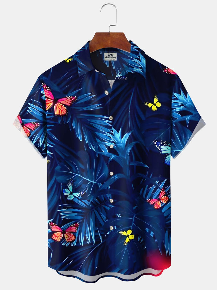 Alohadaddy Hawaiian Butterfly Botanical Print Men&