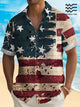 Alohadaddy Vintage American Flag Men's Hawaiian Shirt Wrinkle Free Seersucker The Fourth Of July Shirt Big Tall