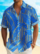Alohadaddy Vacation Art Floral Men's Hawaiian Shirt Stretch Quick Dry Pocket Shirt Big Tall