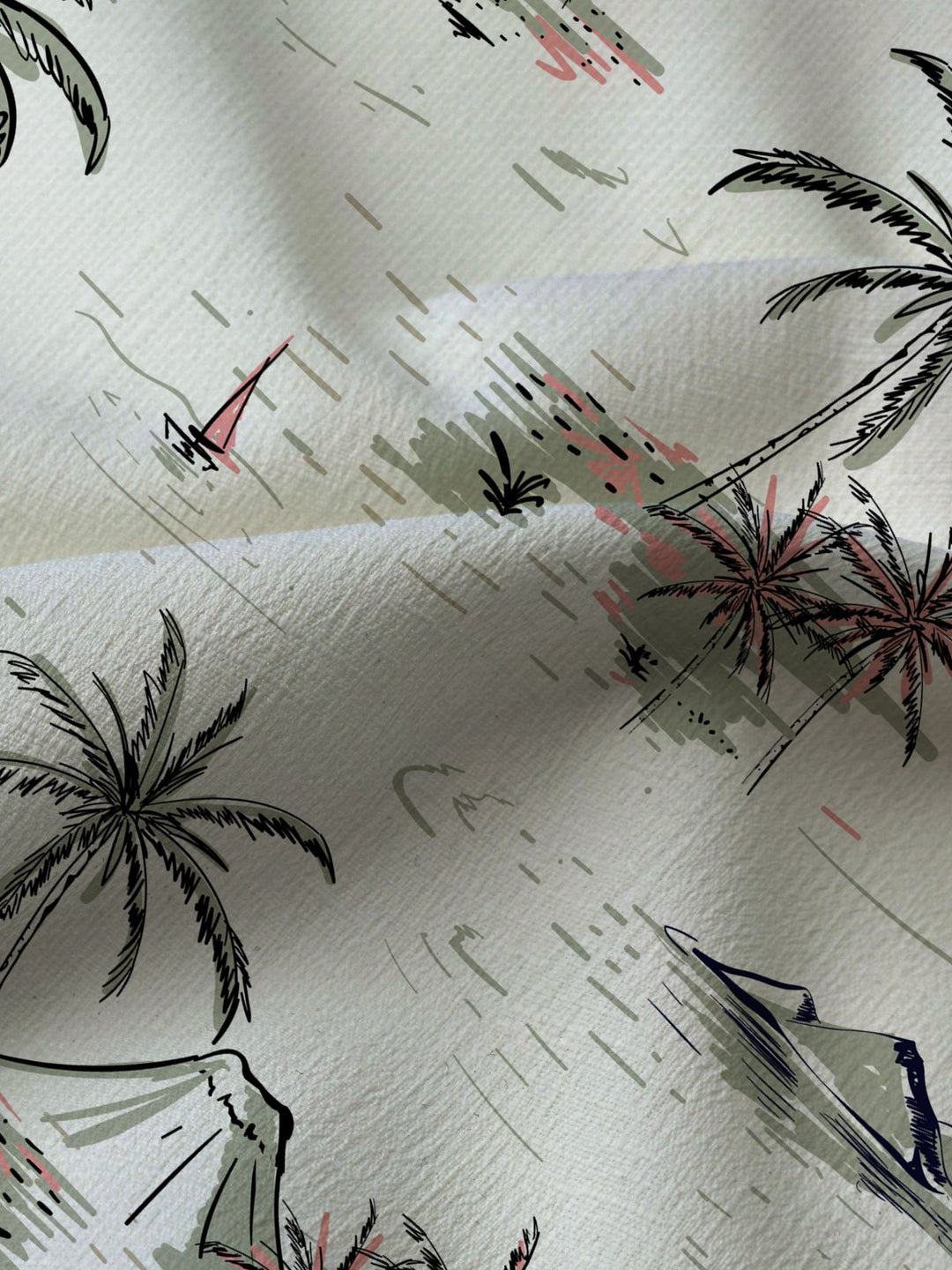 Alohadaddy Casual Hawaii Palm Trees Art Print Button Cardigan Pockets Stretch Oversized Long Short Sleeve Shirt