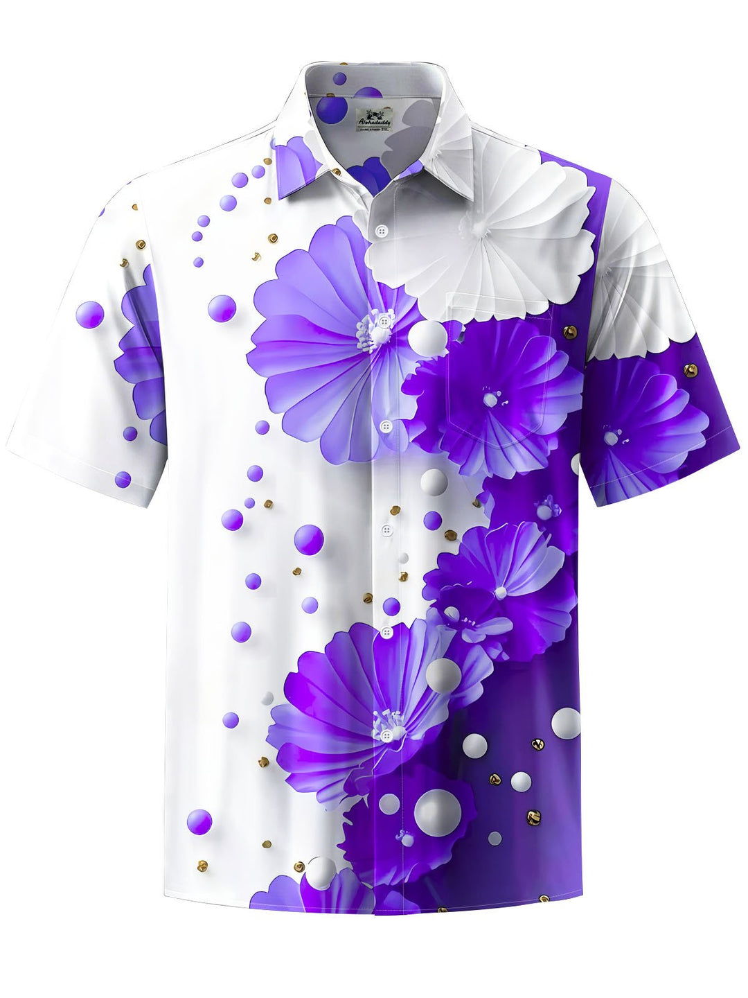 Alohadaddy® Casual Floral Print Chest Pocket Men&