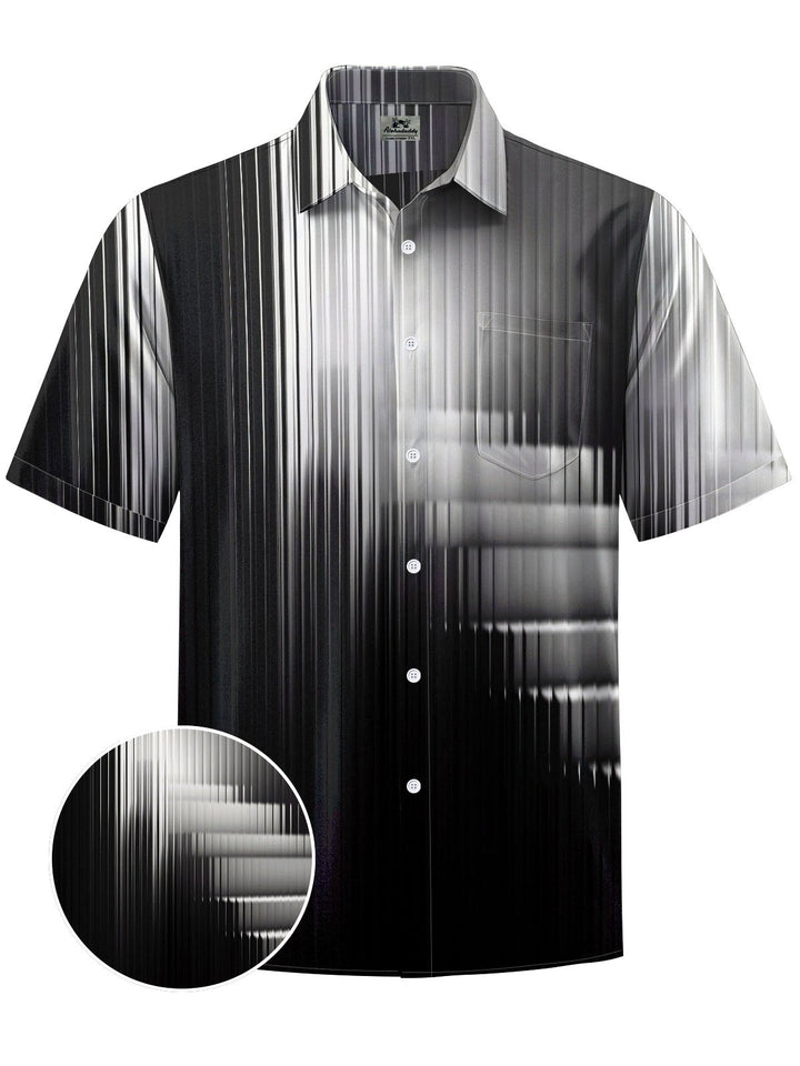 Alohadaddy® Casual Stripe Printed Chest Pocket Men&