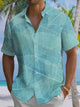 Alohadaddy® Hawaiian Leaves Art Print Men's Moisture Wicking Short Sleeve Shirt Big & Tall