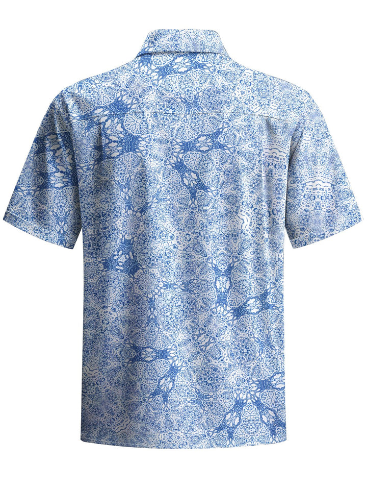 Alohadaddy® Hawaiian Pattern Art Print Chest Pocket Men&