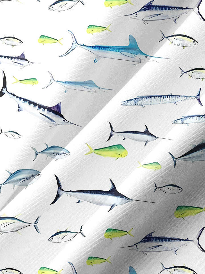 Alohadaddy® Hawaiian Fish Art Print Chest Pocket Men&