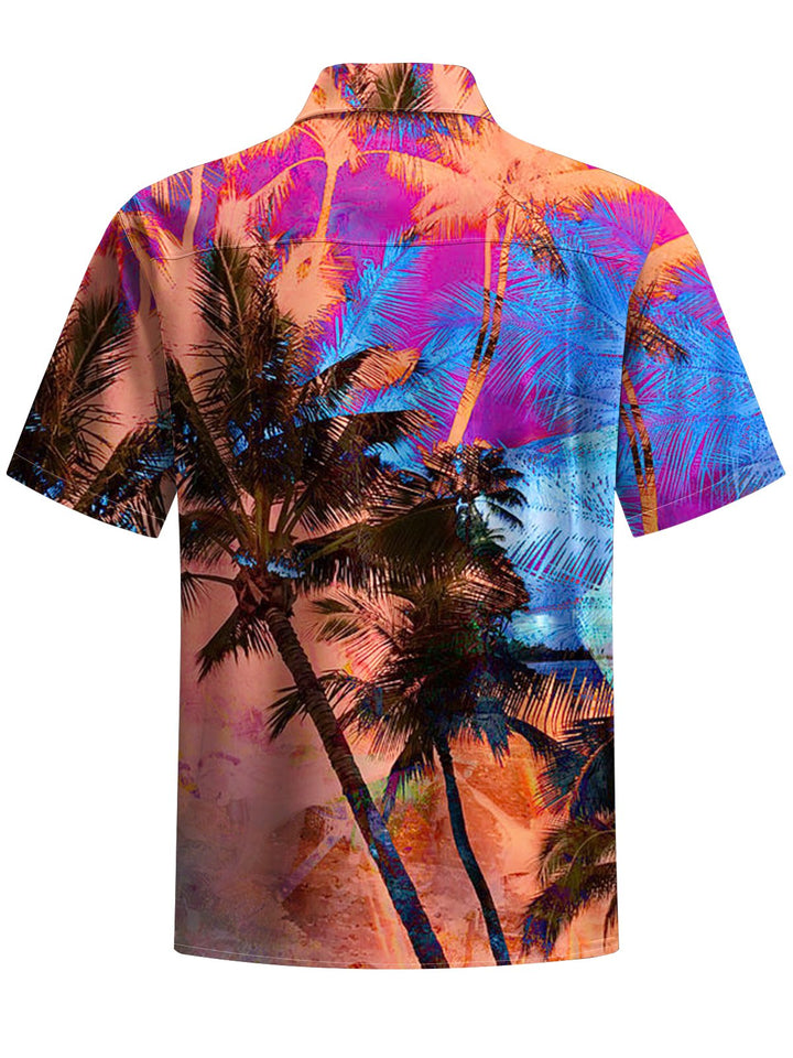 Alohadaddy® Hawaiian Palm Tree Art Print Chest Pocket Men&