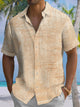 Alohadaddy® Casual Stripe Print Art Pocket Stretch Men's Short Sleeve Shirt Big & Tall