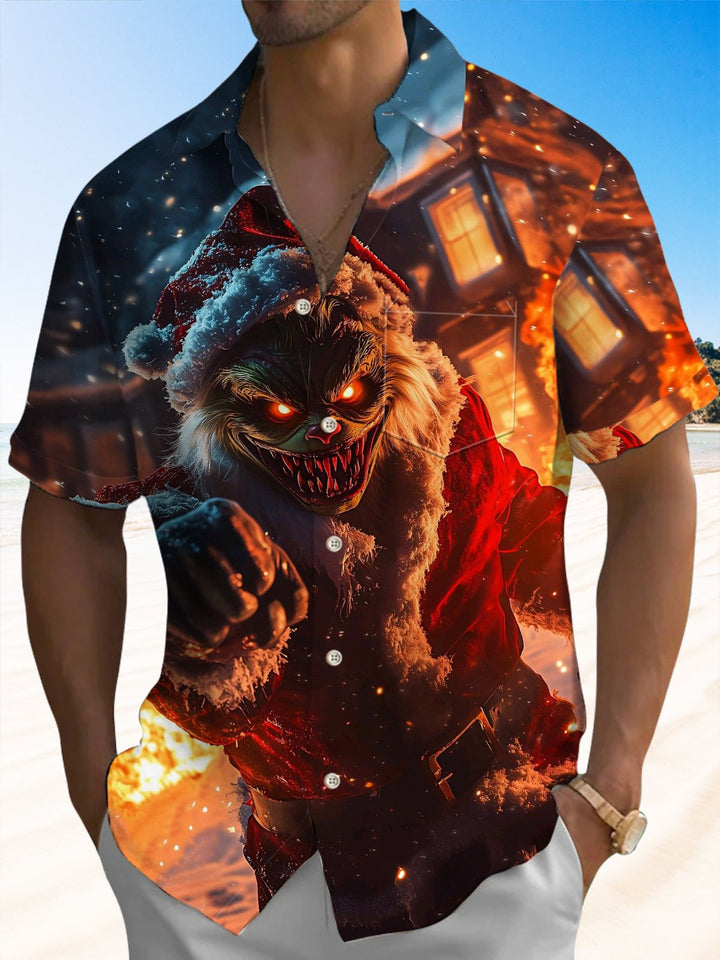Alohadaddy® Halloween Scary Santa Art Print Stretch Men&
