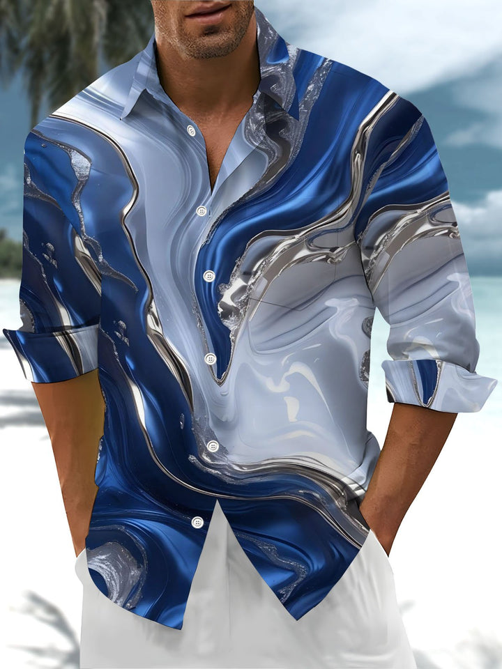 Alohadaddy® Casual Abstract Art Print Pocket Stretch Men&