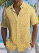 Alohadaddy® Casual Geometric Art Print Pocket Stretch Men's Short Sleeve Shirt Big & Tall