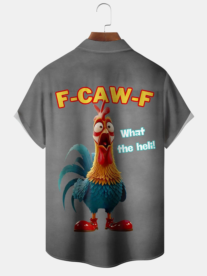 Alohadaddy® Retro Rooster Cartoon Print Pocket Stretch Men&