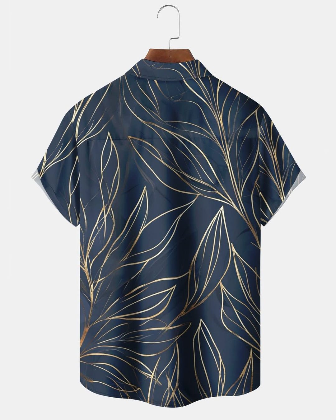 Alohadaddy® Vintage Leaf Art Print Pocket Elastic Button Men&