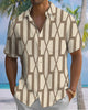 Alohadaddy® Retro Geometric Print Art Pocket Button Stretch Men's Short Sleeve Shirt Big & Tall
