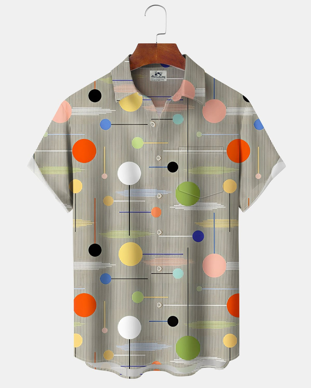 Alohadaddy® Vintage Geometric Print Art Button Pocket Cardigan Men&