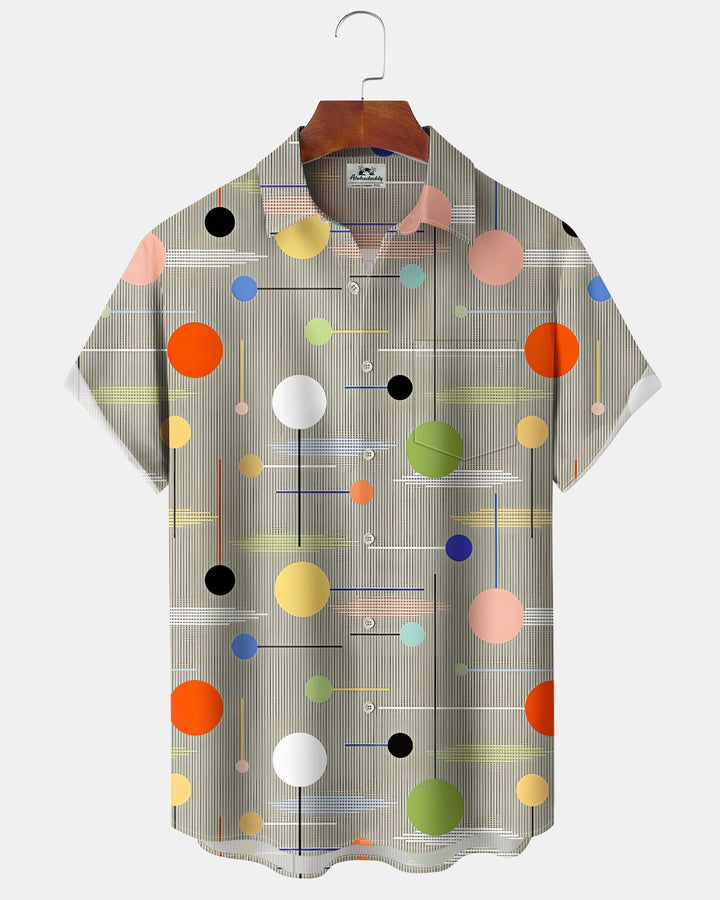 Alohadaddy® Vintage Geometric Print Art Button Pocket Cardigan Men&