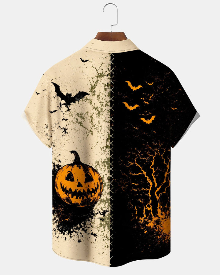 Alohadaddy® Holiday Halloween Graphic Print Button-Down Pocket Cardigan-Style Men&