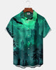 Alohadaddy® Men's Short-Sleeve Button-Down Shirt with Pocket  Vintage Halloween Graphic Print