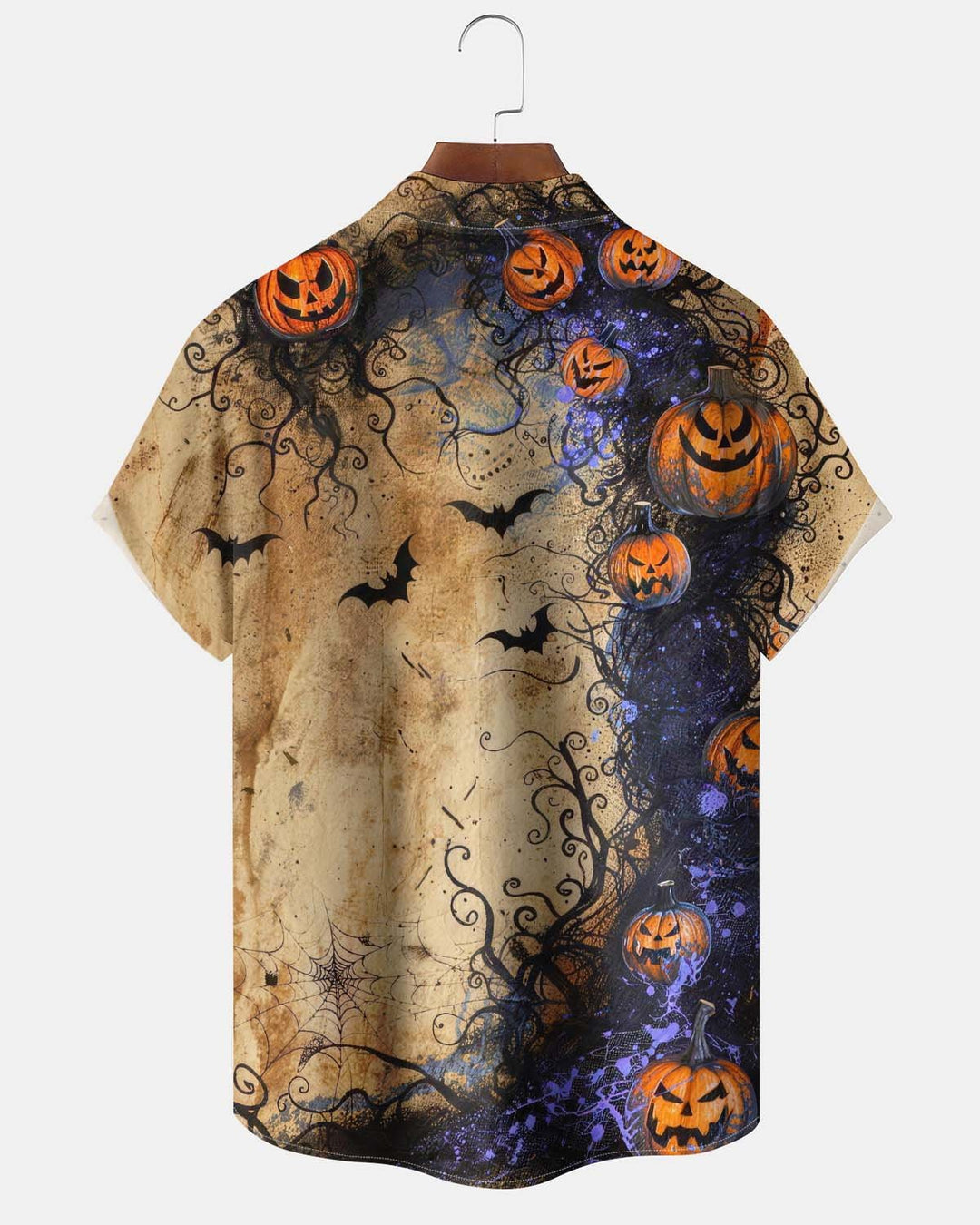 Alohadaddy® Holiday/Halloween Print Button-Down Short-Sleeve Shirt with Pocket