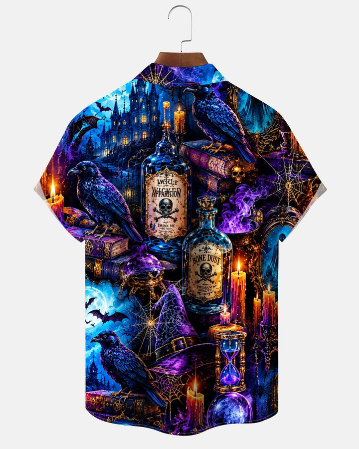Alohadaddy® Holiday Halloween Graphic Print Button-Down Pocket Cardigan-Style Men&