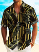 Alohadaddy Vacation Art Floral Men's Hawaiian Shirt Stretch Quick Dry Pocket Shirt Big Tall