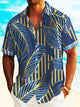 Alohadaddy Vacation Art Floral Men's Hawaiian Shirt Stretch Quick Dry Pocket Shirt Big Tall