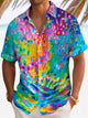 Camisa de manga corta con bolsillo abotonado para hombre con estampado 3D de arte retro de Alohadaddy