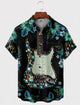 Alohadaddy® Men's Short-Sleeve Button-Down Shirt with Pocket Music Print
