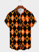 Alohadaddy® Men's Short-Sleeve Button-Down Shirt with Pocket Halloween Print