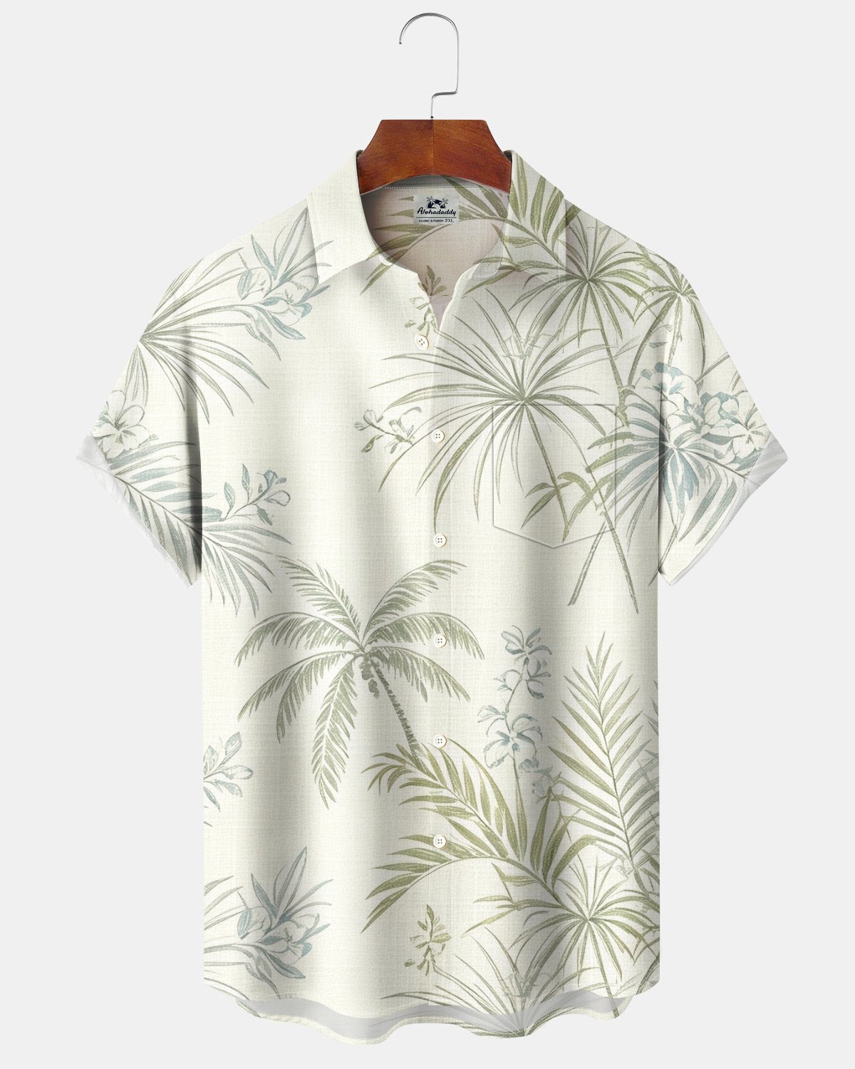 Alohadaddy® Men's Classic Coconut Tree Print Short-Sleeve Hawaiian Shirt