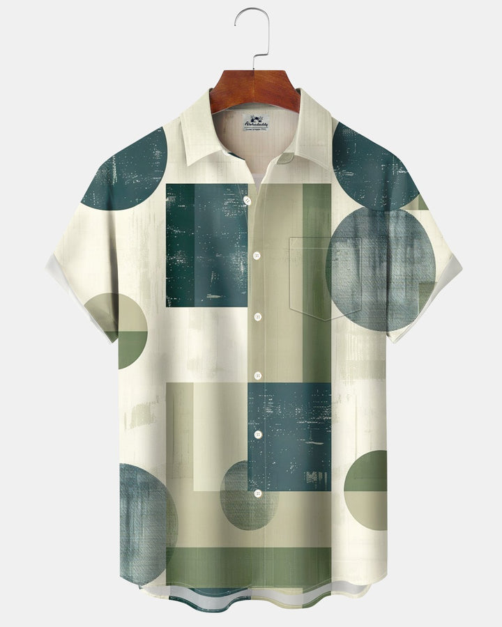 Alohadaddy® Casual Geometric Color Block Print Men&