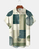 Alohadaddy® Casual Geometric Color Block Print Men's Short-Sleeve Shirt