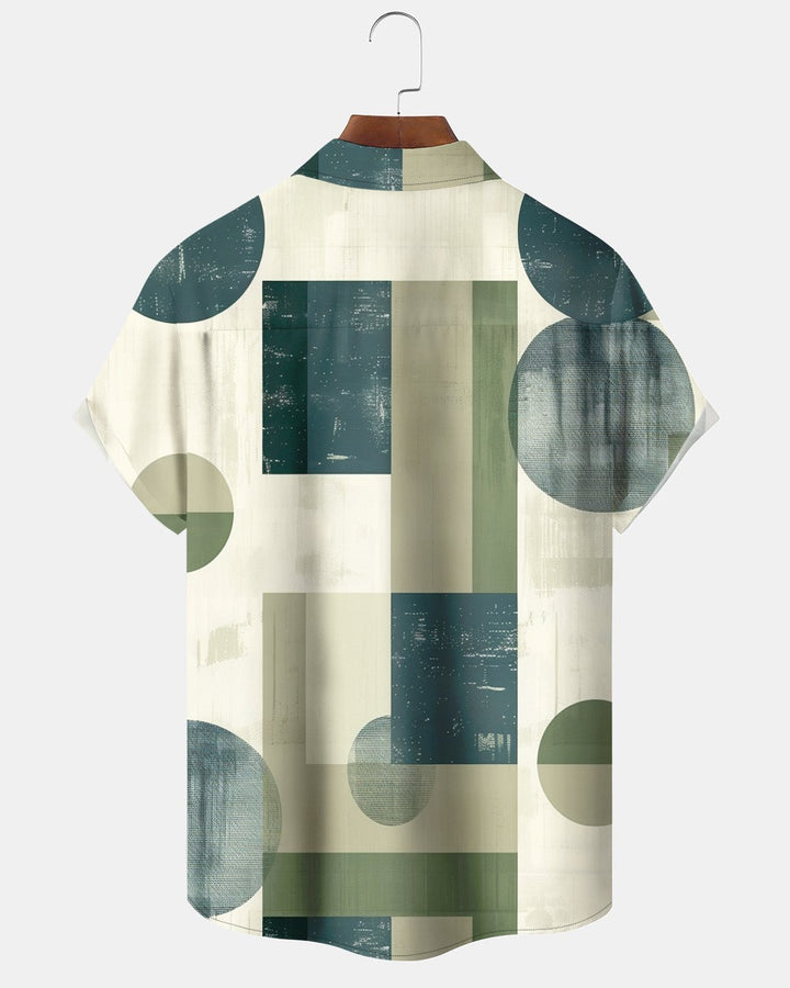 Alohadaddy® Casual Geometric Color Block Print Men&